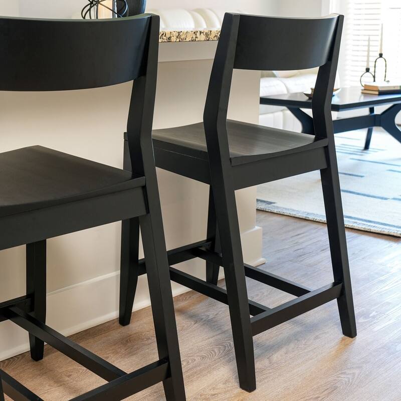 Plank and Beam Modern Counter Height Solid Wood Dining Chair - Set of 2