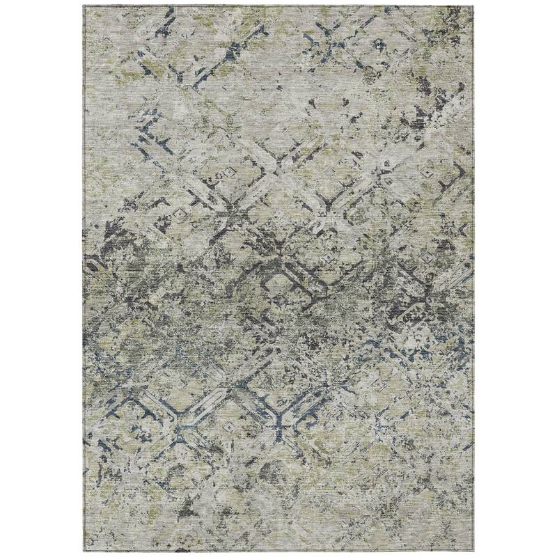 HomeRoots Geometric Transitional Rectangle Outdoor Rug