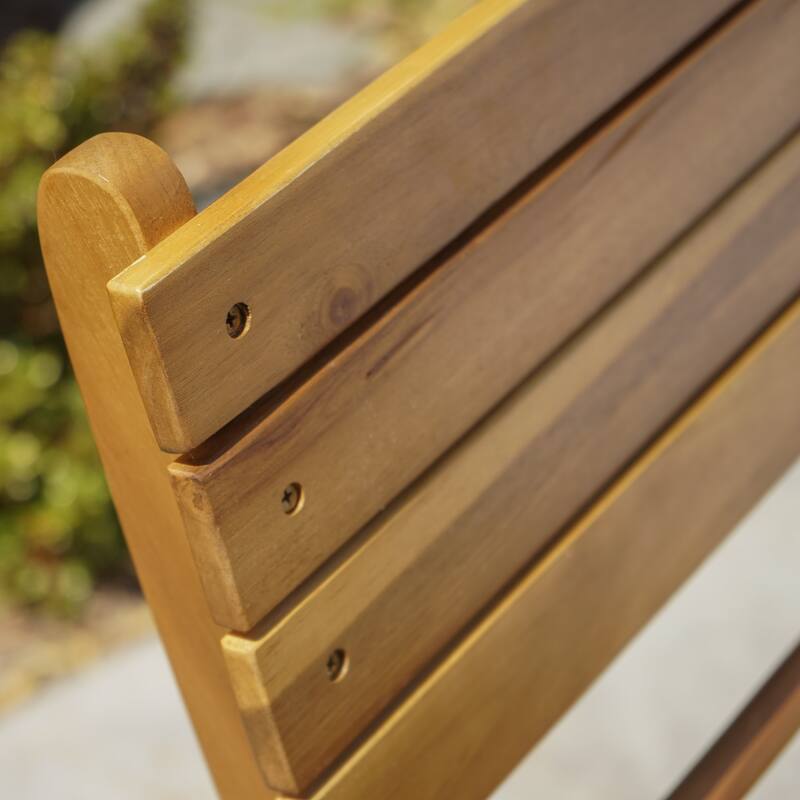 Outdoor Acacia Wood Folding Dining Chairs Set of 2
