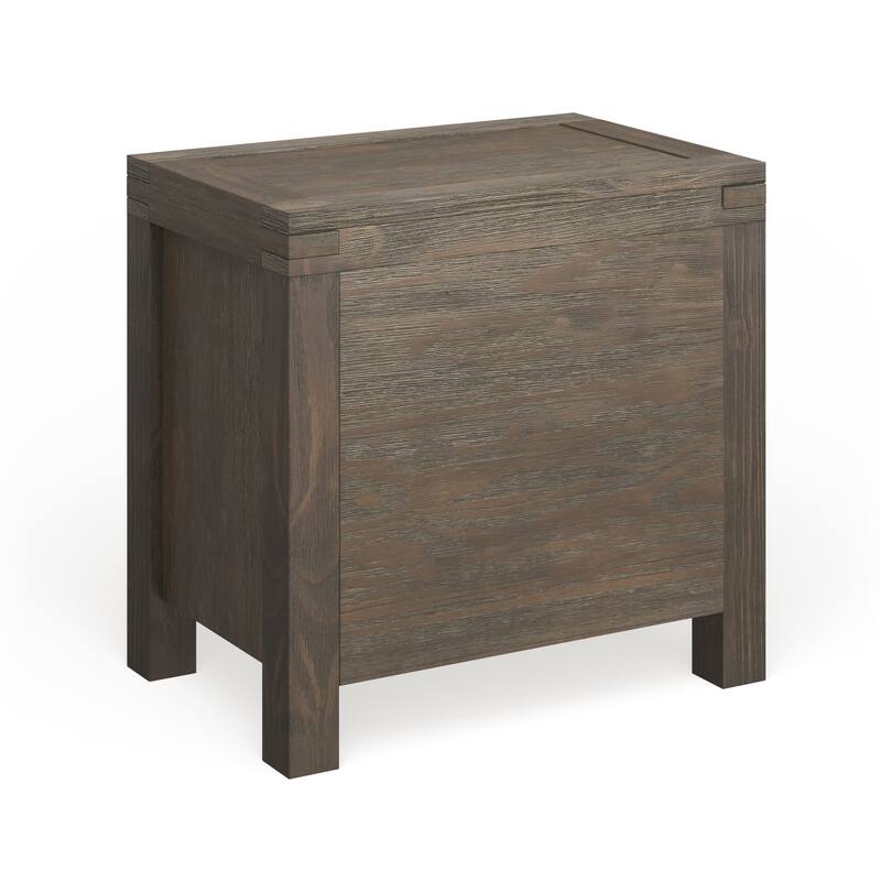 Barrison Rustic Dark Grey Wood 2-Drawer Nightstand by Furniture of America