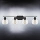 preview thumbnail 3 of 5, Luxury Utilitarian Bath Vanity Light, 8.5"H x 36"W, with Modern Farmhouse Style, Matte Black, by Urban Ambiance