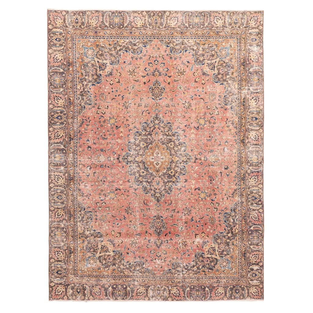 ECARPETGALLERY Hand-knotted Antalya Vintage Salmon Wool Rug - 8'6 x 11'6
