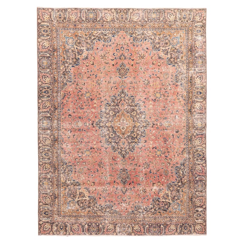 ECARPETGALLERY Hand-knotted Antalya Vintage Salmon Wool Rug - 8'6 x 11'6