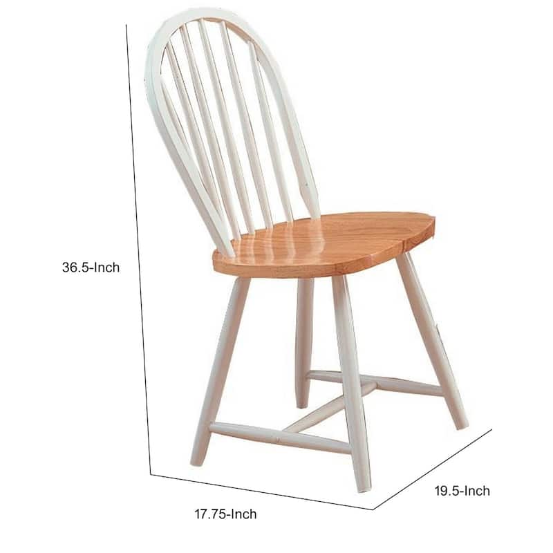 Brown/White Fabric Upholstered Wood Frame Dining Chair, Set of 4, Sturdy Dining Chair for Dining Rooms - 19