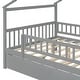 preview thumbnail 17 of 83, Montessori Bed House Bed with Trundle Bed and Headboard, Wood Daybed Platform Bed Frame No Box Spring Needed for Boys Girls