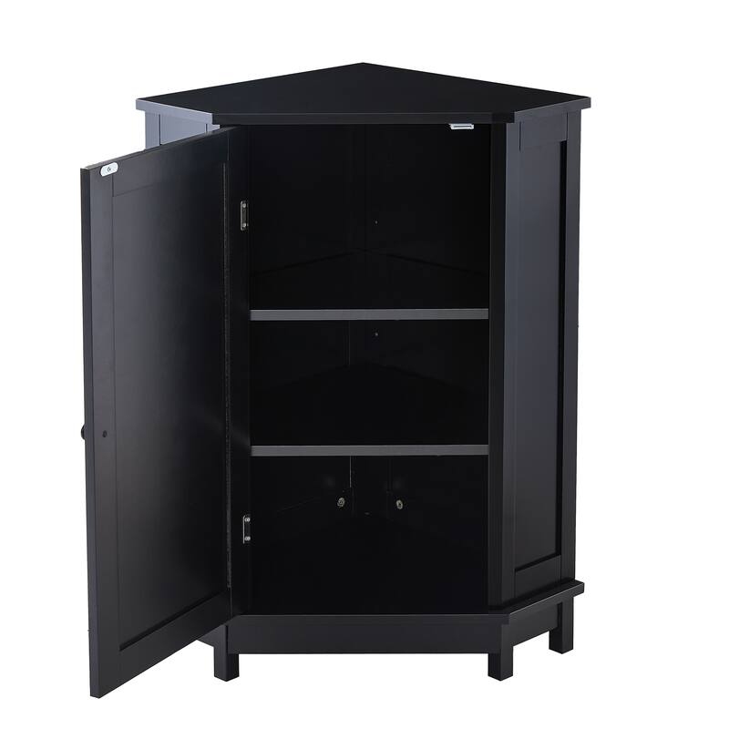 Bathroom Cabinet, Triangle Corner Storage Cabinet with Adjustable Shelf, Compact Bathroom Waterproof Cabinet Towel Cabinet