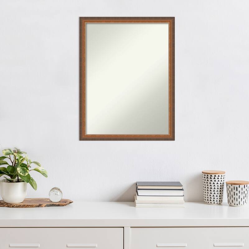 Two Tone Non-Beveled Wood Framed Wall Mirror