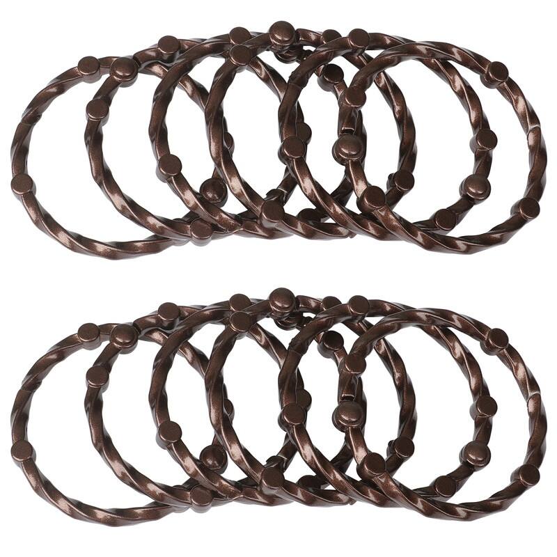 Utopia Alley Shower Eternity Curtain Rings, Rustproof Zinc Shower Rings, set of 12