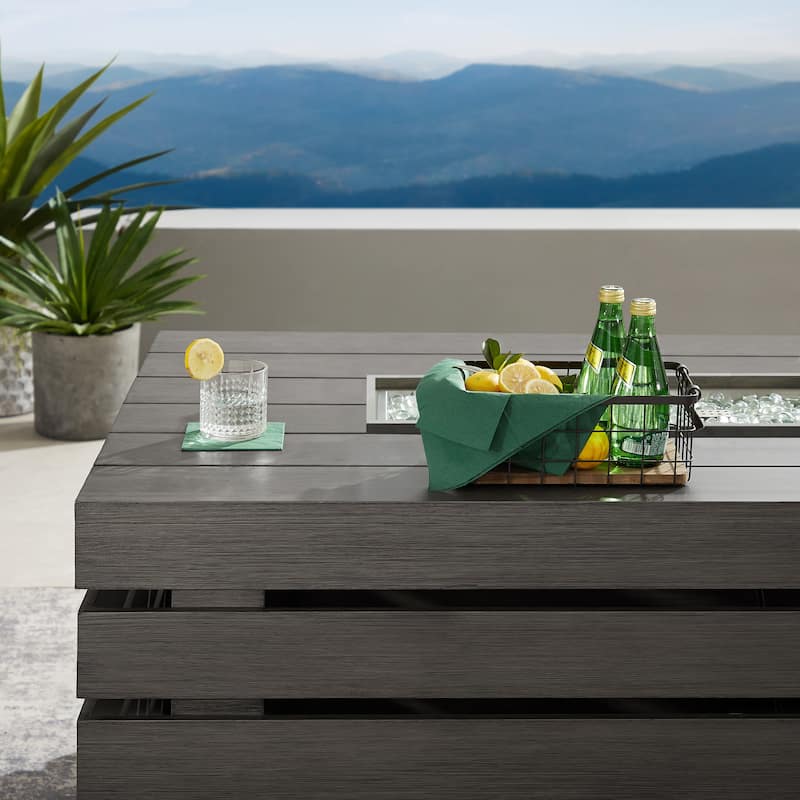 Corvus Hamina 1-piece Patio Aluminum Fire Pit Table with Lid