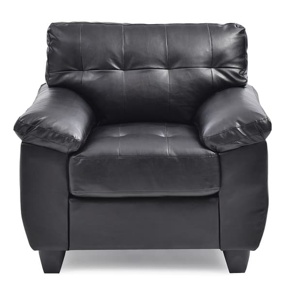 slide 2 of 4, Solid Tufted Upholstered Accent Chair - 36" - Black