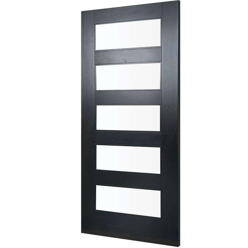 Contemporary African Mahogany Unfinished Exterior Solid Core Wood Door