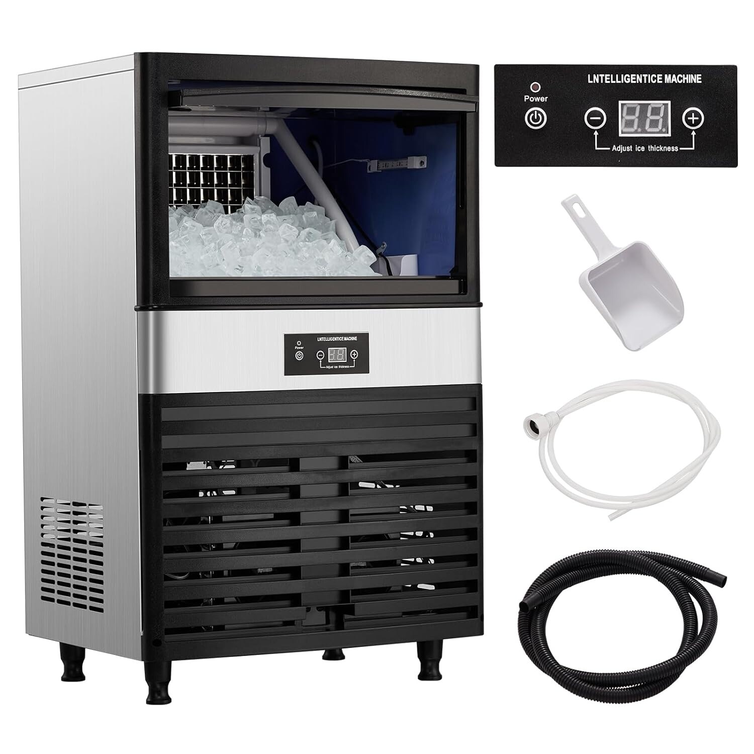 thumbnail image 2 of 90lbs Built-In Commercial Ice Maker Stainless Steel – SUPER-HYPRESS BY-Z20FT – 24H Yield, Drawer Style 2 of 6