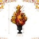 preview thumbnail 23 of 23, Glitzhome 24"H Fall Thanksgiving Maple Leaf Pumpkin Urn Table Tree Holiday Home Decoration