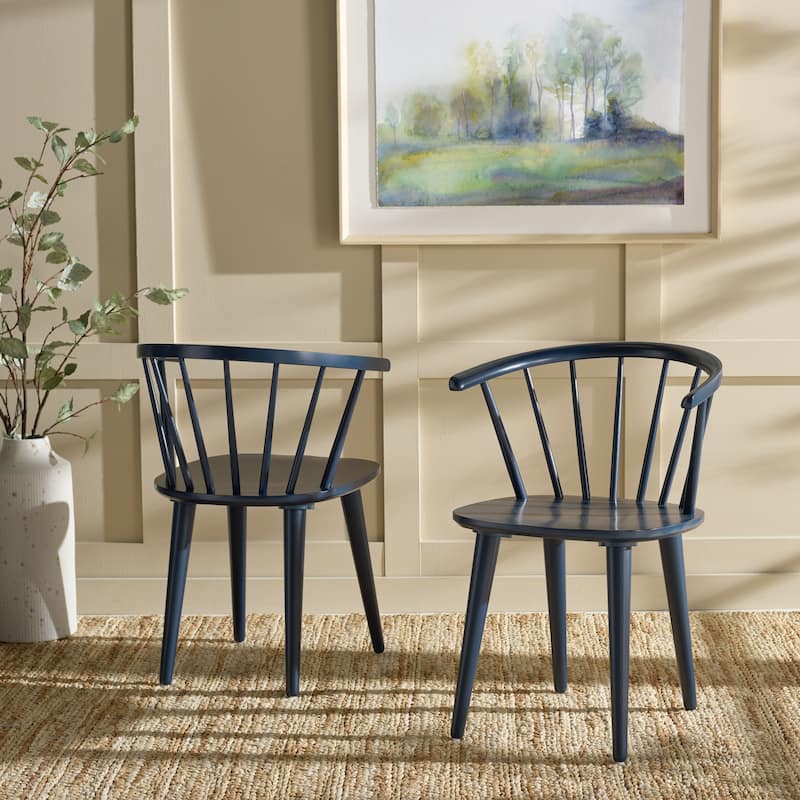 SAFAVIEH Home Blanchard 18-inch Curved Spindle Side Chair [SET of 2] - 21"W x 21"D x 30"H