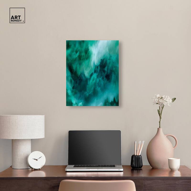 Textured Teal I Canvas by Art Remedy, Gallery Wrapped