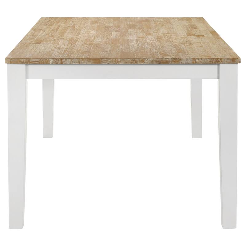 Hollis Brown and White Rectangular Dining Table Set