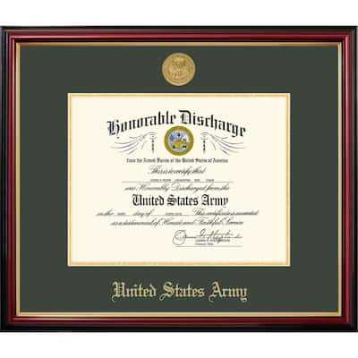 Patriot Frames Army 8x10 Discharge Petite Frame with Gold Medallion