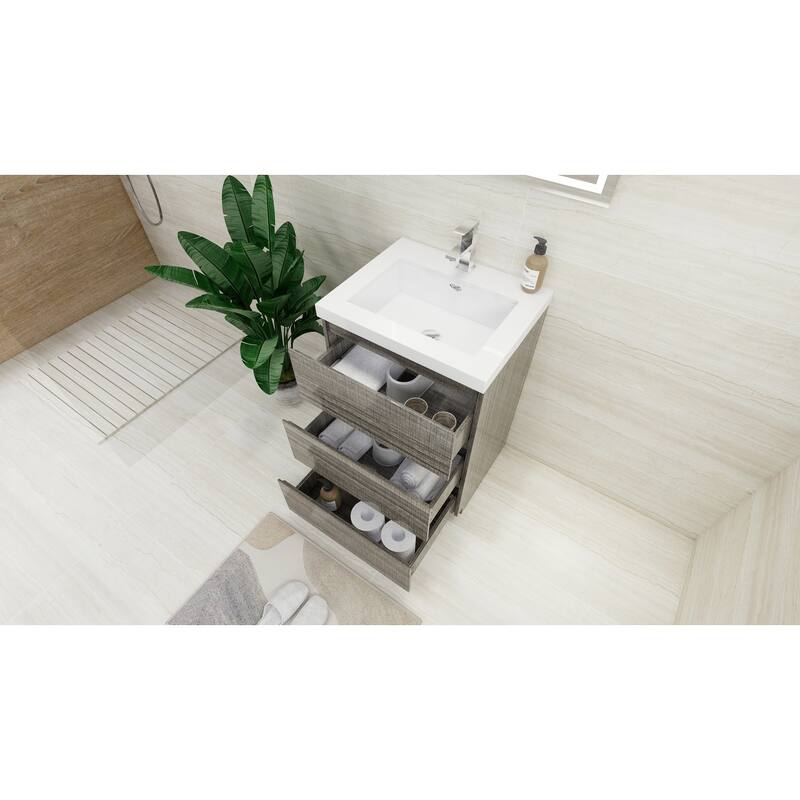 Aron 24'' Freestanding Vanity with Reinforced Acrylic Sink