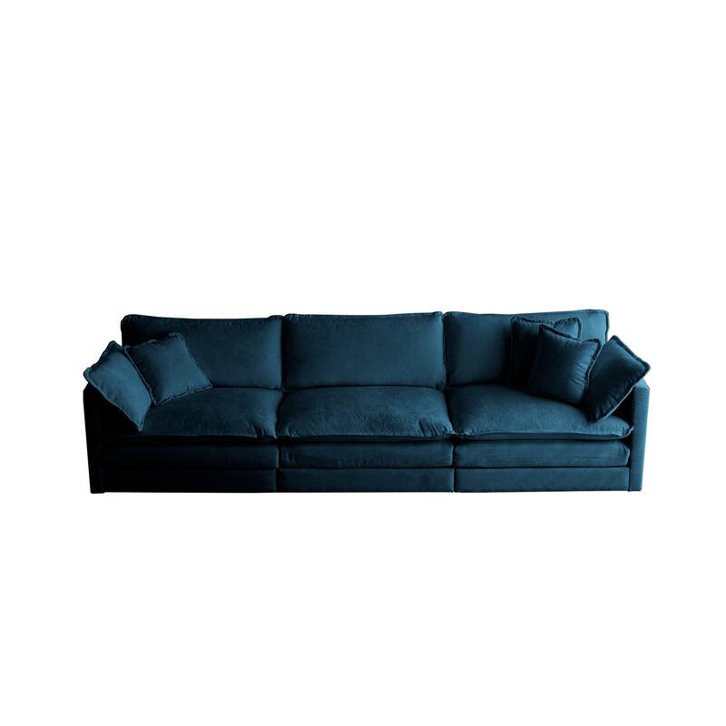 7-Seat Chenille Sectional Sofa Set (3-Seater + Two 2-Seaters)