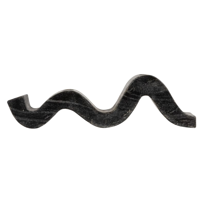 Marble Wave Double Taper Candle Holder - 14.5"L x 4.0"W x 2.0"H