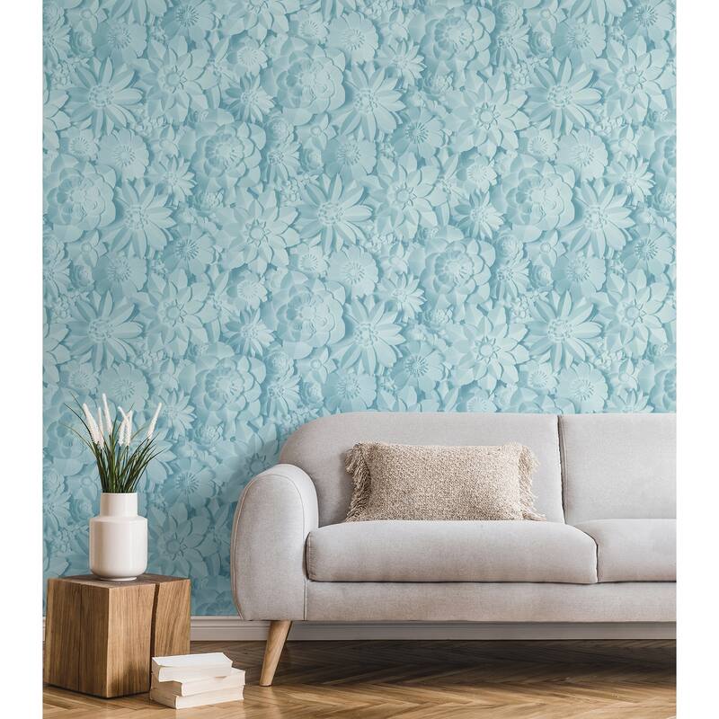 Fine Decor Dacre Light Blue Floral Wallpaper