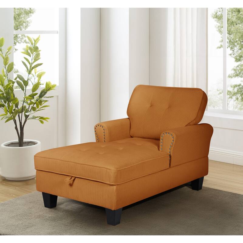 Chaise Lounge Indoor Sleeper Sofa Bed Chair Upholstered Lounge Chair for Bedroom Living Room with Rivets