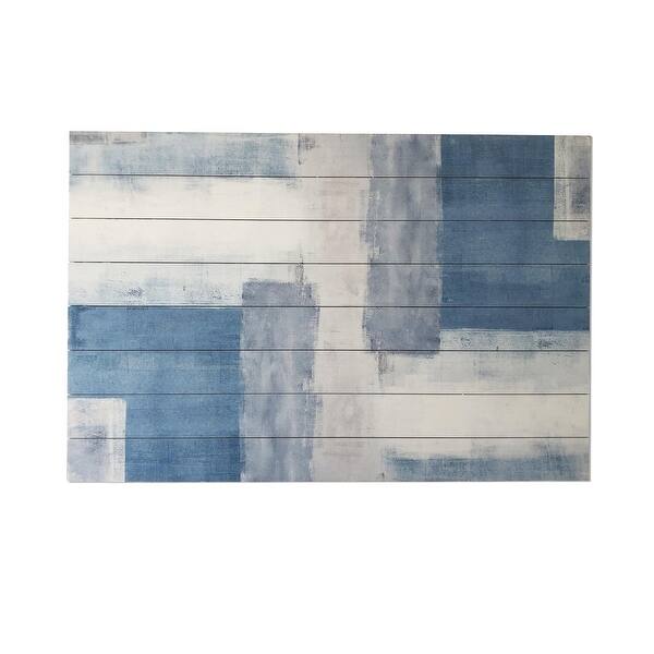 Abstract Soft Blue Pattern Wood Plank Wall Art - Bed Bath & Beyond ...
