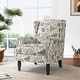 preview thumbnail 78 of 80, Mid-Century Modern Linen/ Vegan Leather Wing Back Accent Chair