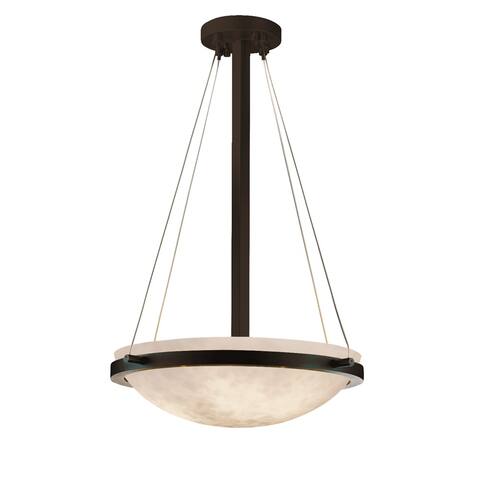 Clouds Ring 18-inch Matte Black Round Pendant Bowl with Ring, Clouds Shade
