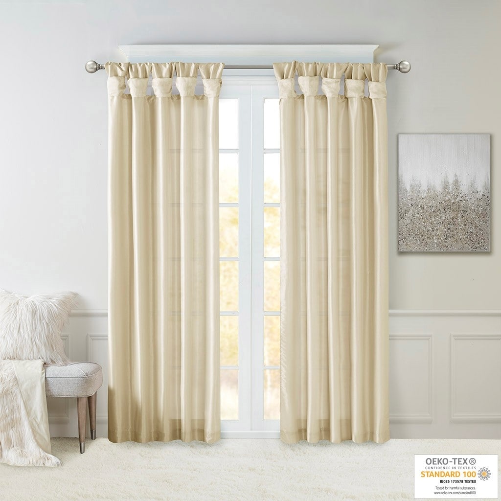 Twist Tab Lined Window Curtain Panel(Only 1 Pc Panel)