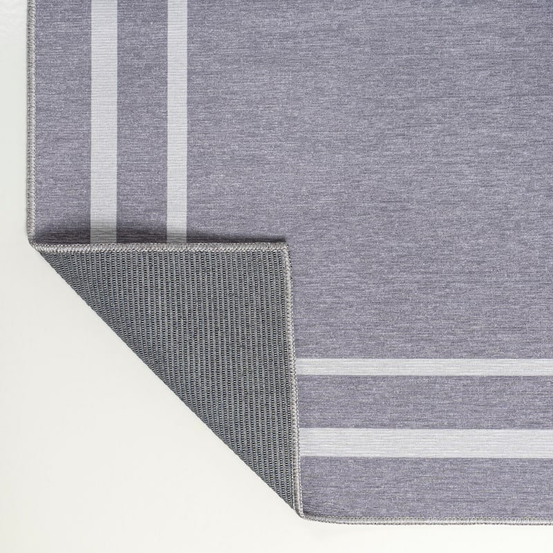 JONATHAN Y Ainsley Classic 2-Stripe Border Washable Area Rug