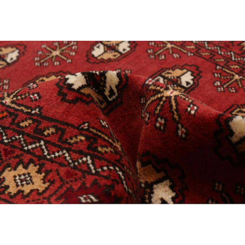 ECARPETGALLERY Hand-knotted Baluch Red Wool Rug - 2'6 x 9'6