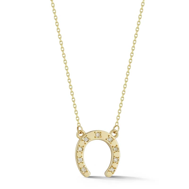 Soleil 14K Gold Diamond Horseshoe Necklace
