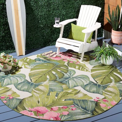 SAFAVIEH Barbados Huld Tropical Indoor/Outdoor Waterproof Rug