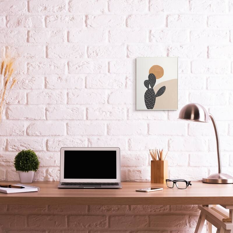 Stupell Prickly Pear Terracotta Abstract Landscape Desert Sun Wood Wall Art - Multi-Color