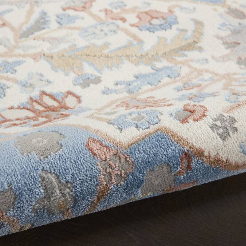 Floral Traditional Non Skid Low Pile Area Rug - 87' X '63' X '0.25