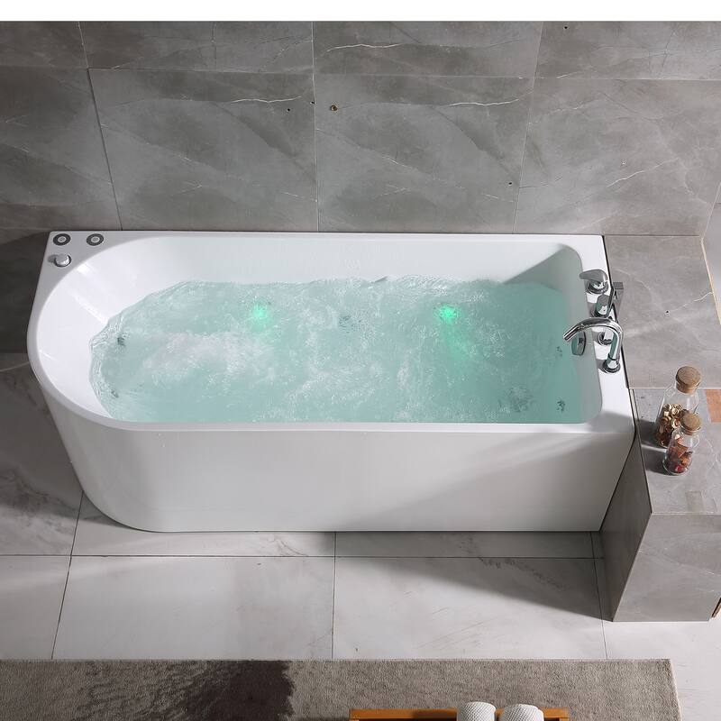 A&E Bath Ovid 67-inch Right-Hand Alcove Jetted Tub
