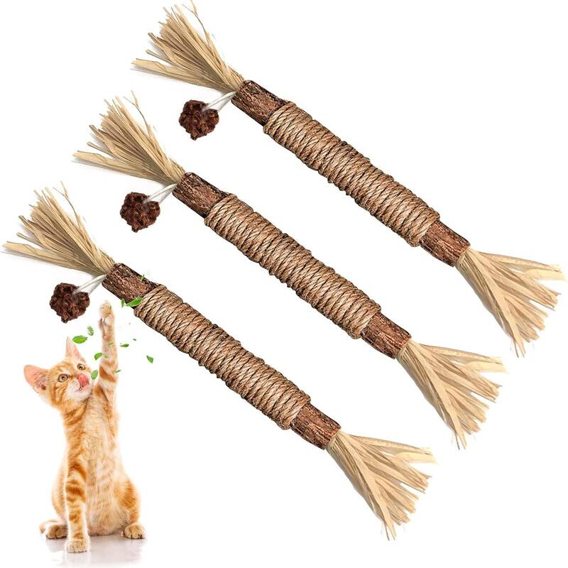 Cat Scratching Silvervine Sticks, Chew Stick Toys - 3 Pack