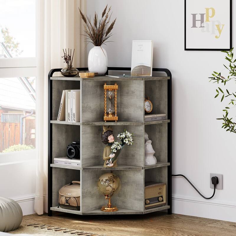 Corner Cabinet with USB Ports and Outlets