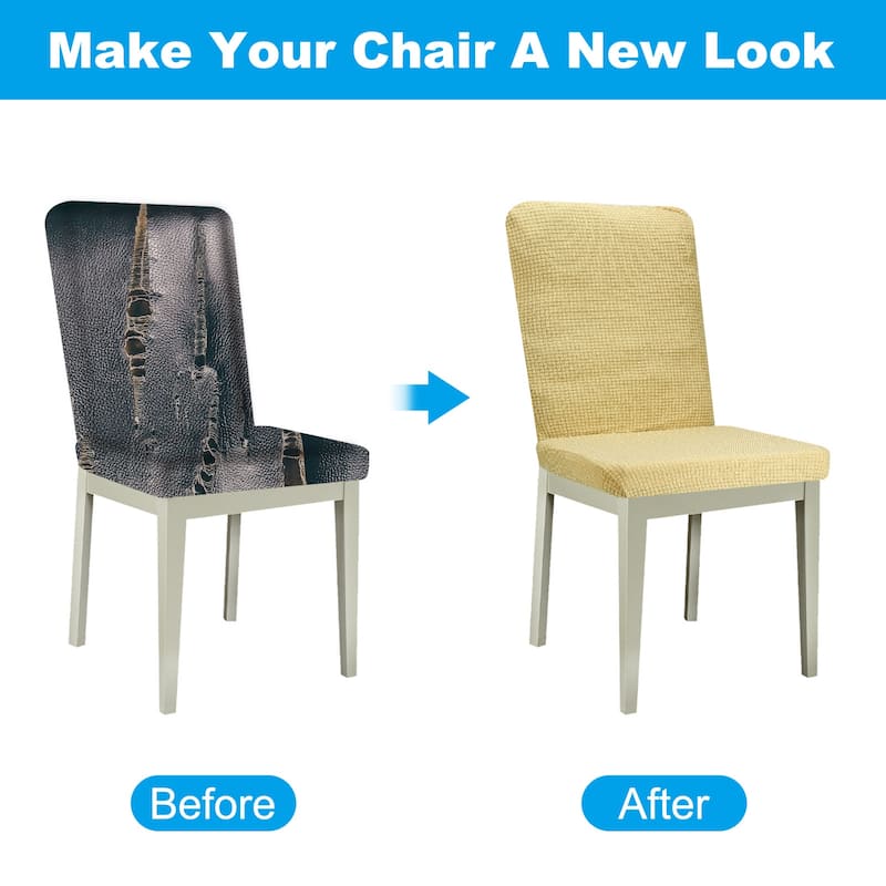 2 Pack Chair Seat Covers Rectangle Stretch Dining Covers for Home