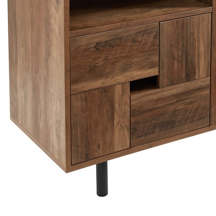 60'' Wood Media Console TV Stand Classic Entertainment Center