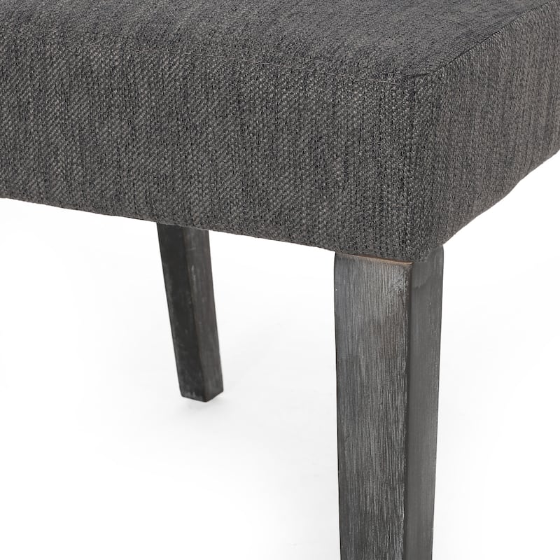 Armless Upholstered Dining Chairs Set of 2, Modern Fabric Side Chair with Tapered Legs Kitchen Dining Chairs