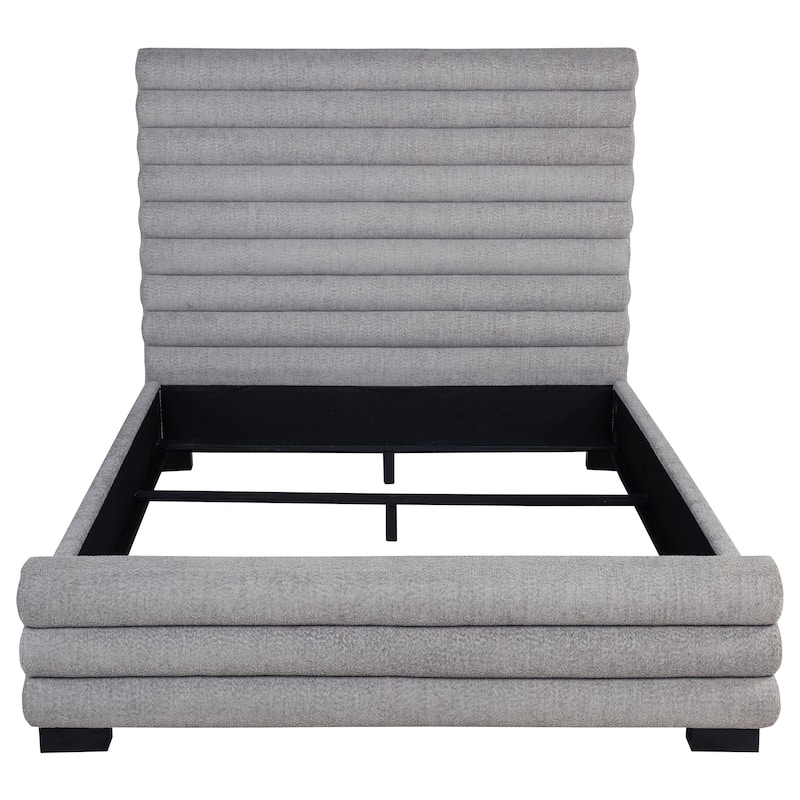 Patricia Boucle Upholstered Bed Grey
