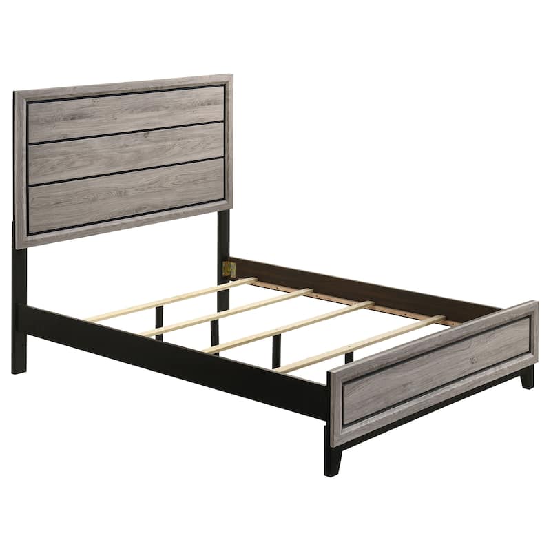 Watson Transitional Wood Panel Bed - Full - Light Taupe