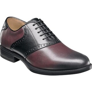 burgundy and black saddle oxfords