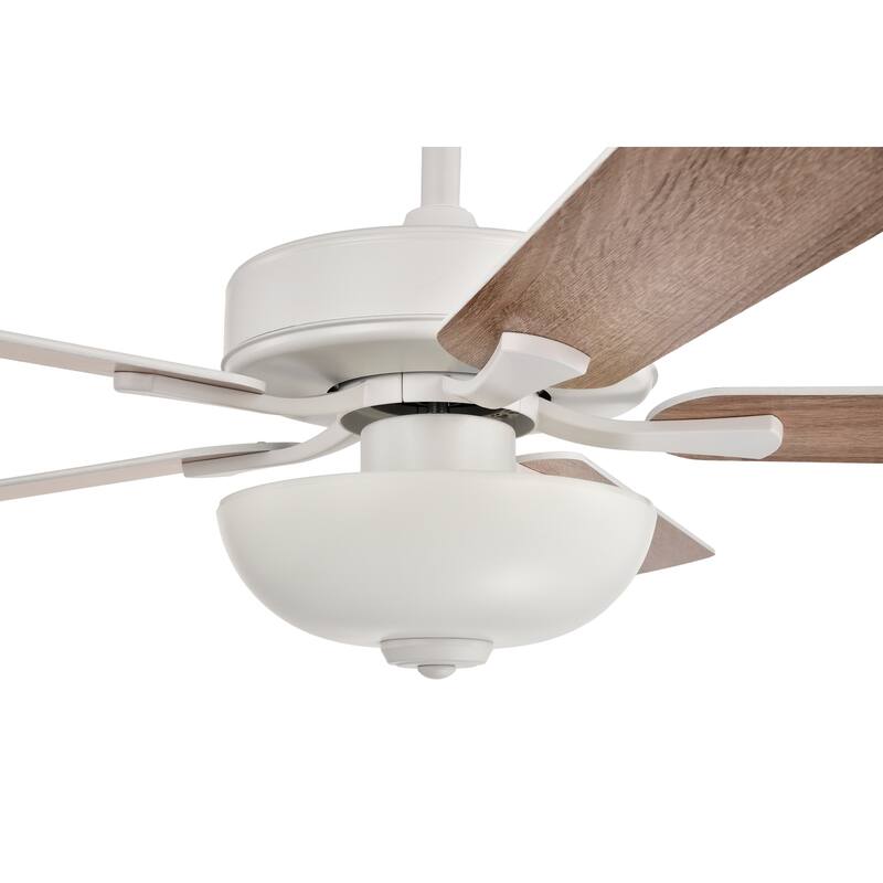 52-in Matte Black/Brushed Nickel/White 5-Blade Indoor Reversible Ceiling Fan with LED Light and Remote Control - 52 inch