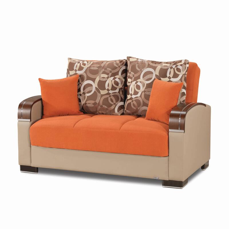 Collection Upholstered Convertible Loveseat With Storage