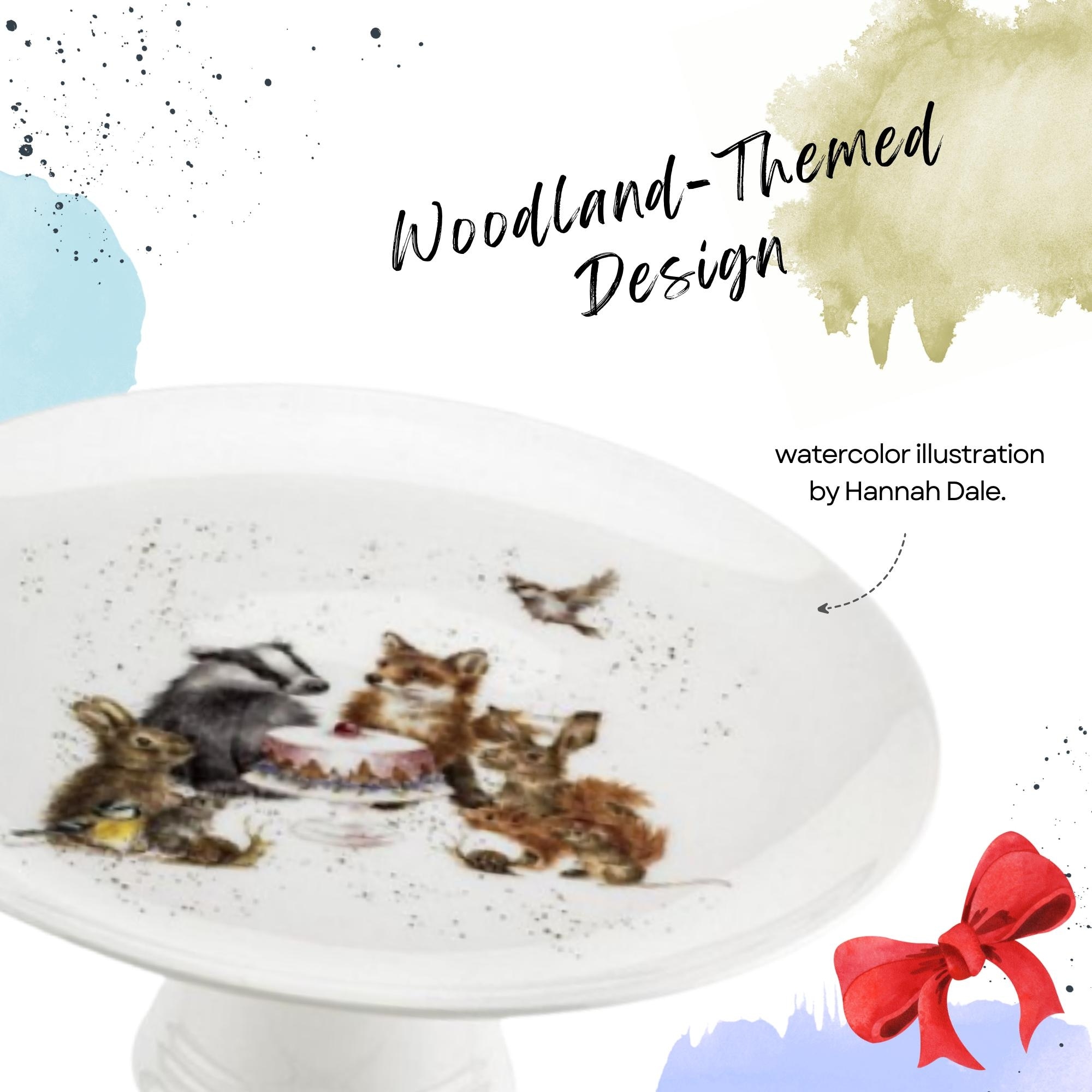 Royal Worcester Wrendale Designs Woodland Party Footed Cake Plate