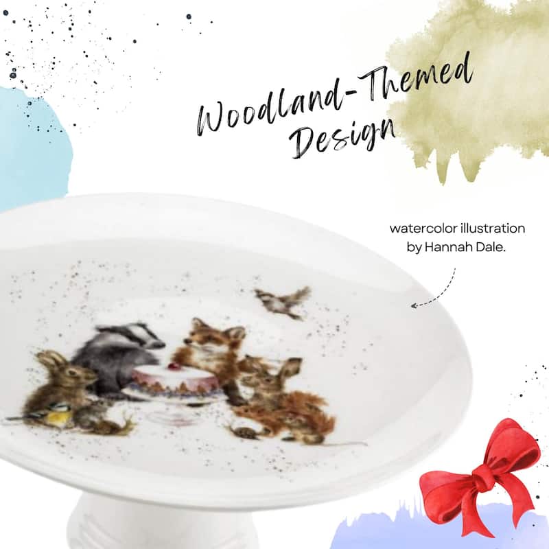 Royal Worcester Wrendale Designs Woodland Party Footed Cake Plate - 9.75 inch
