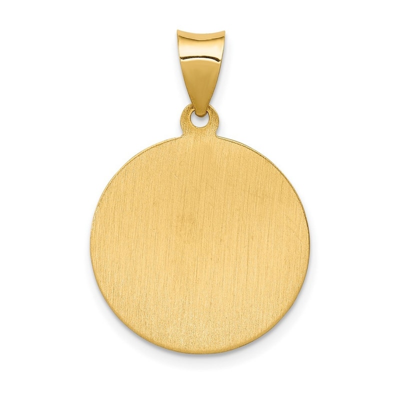 Curata 14k Yellow Gold 18" Satin St. Anthony Medal Round Pendant Necklace - 18.5x27.2mm